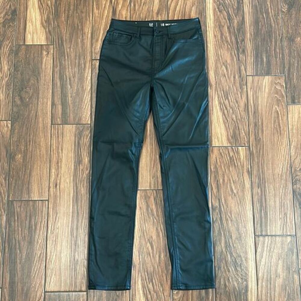 Gap Teen Sky High Skinny Coated‎ Black Stretch Jeans